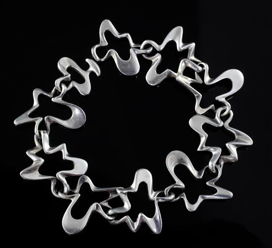 A Georg Jensen sterling silver splash bracelet, designed by Henning Koppel, no. 88B, 20cm.